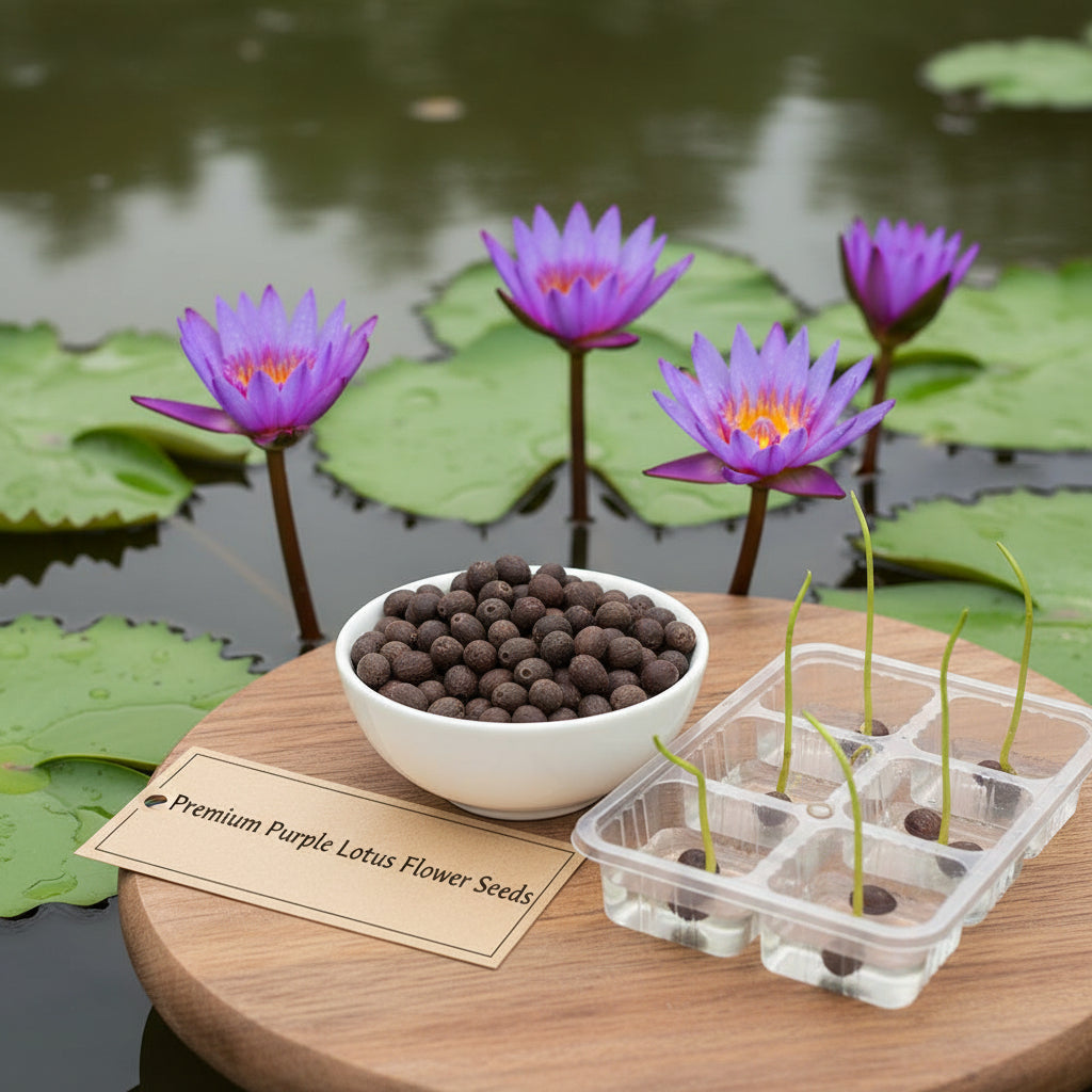 Premium Purple Lotus Flower Seeds — Grow Stunning Aquatic Blooms