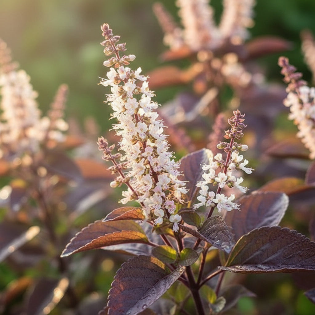 Krishna Tulsi Seeds – Sacred Purple Holy Basil for Home Garden & Herbal Use