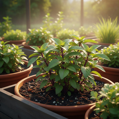 Thai Basil Seeds – Aromatic Heirloom Culinary Herb for Home Gardens