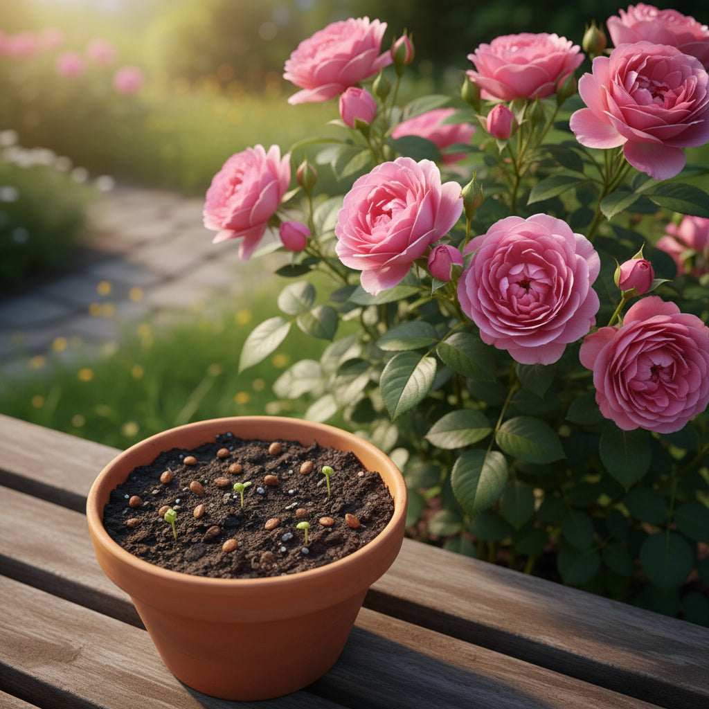 Pink Damascus Rose Flower Seeds – Classic Garden Pink Rose (100 pcs)