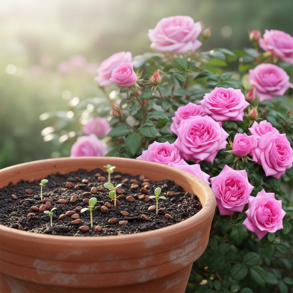 Pink Damascus Rose Flower Seeds – Classic Garden Pink Rose (100 pcs)