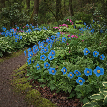 Meconopsis Grandis Flower Seeds — Stunning Blue Himalayan Poppy Seeds for Garden Perennial Blooms