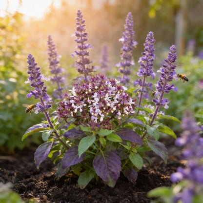African Blue Basil Seeds – Aromatic, Pollinator-Friendly Culinary Herb