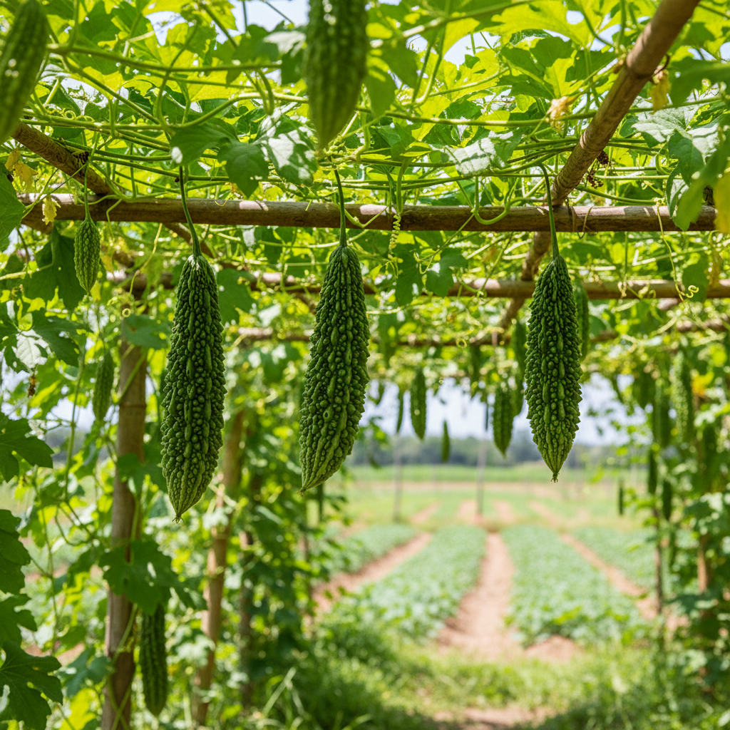 Indian Magara F1 Bitter Melon Seeds – High-Yield Climbing Gourd Seeds for Home Garden