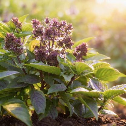 African Blue Basil Seeds – Aromatic, Pollinator-Friendly Culinary Herb