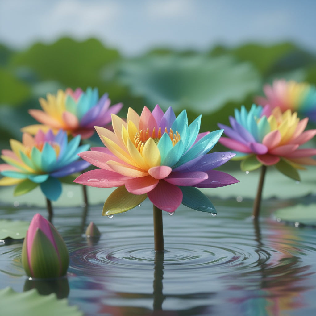 Rainbow Bowl Lotus Aquatic Flower Seeds