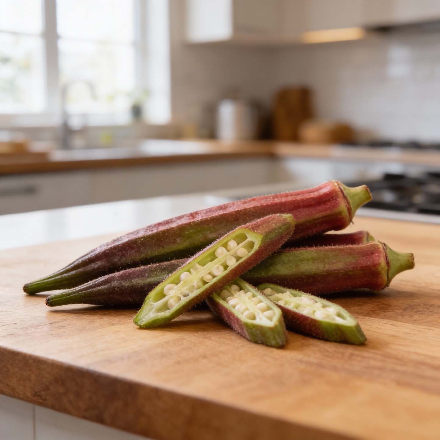 Red Burgundy Okra Seeds for Planting 100 Pcs