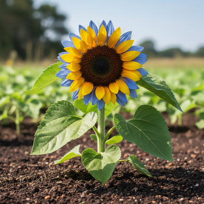 Yellow Blue Sunflower Flower Seeds