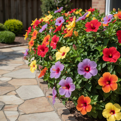 Red Orange Purple Hibiscus Seeds — Rare Color Showy Flower Perennial Seeds
