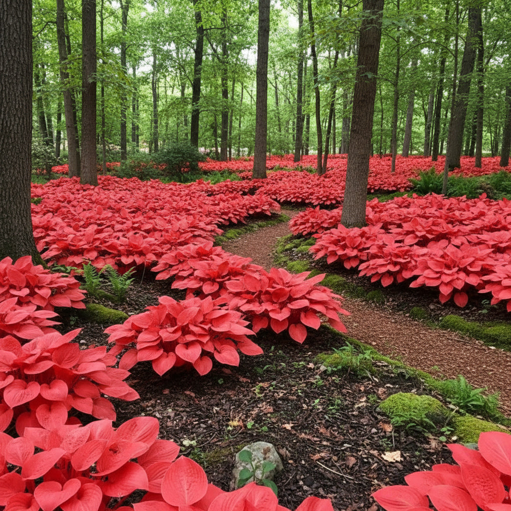 Red Hosta Seeds – Shade Loving Ornamental Perennial Plant