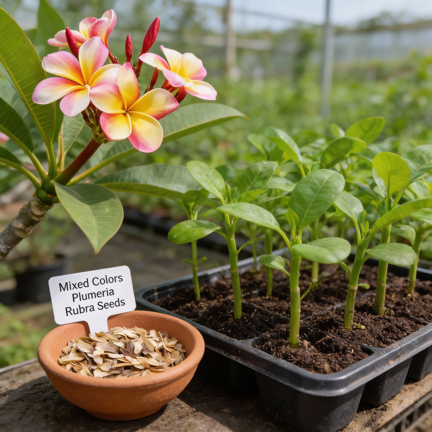 Mixed Colors Plumeria Rubra (Frangipani) Flower Seeds – Exotic Tropical Blooms
