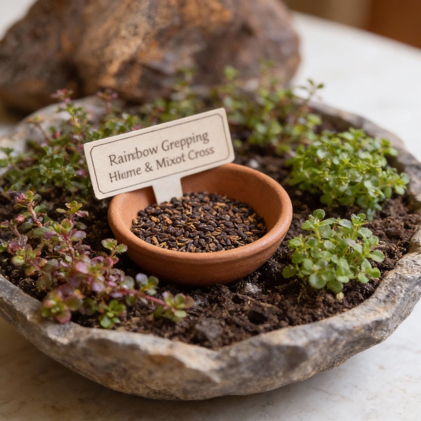 Rainbow Creeping Thyme & Mixed Rock Cress Seeds – Perennial Ground Cover for Home Garden