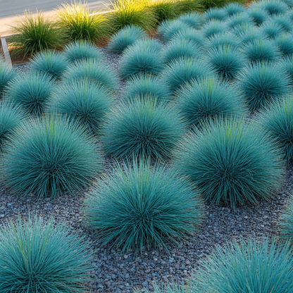 Blue Fescue Ornamental Grass Seeds – Festuca Perennial, Drought-Tolerant Sun or Shade