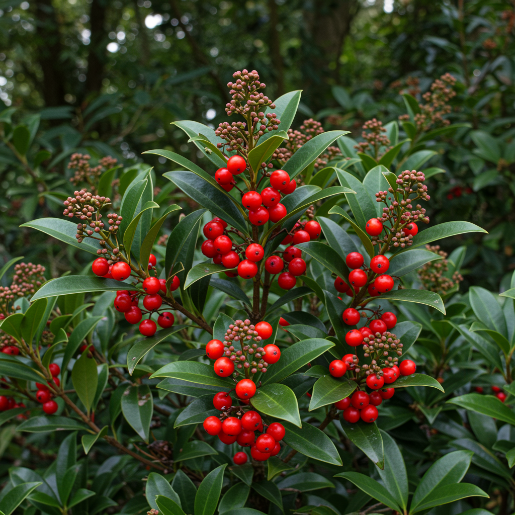 Skimmia Japonica Seeds – Evergreen Flowering Shrub Seeds for Gardens