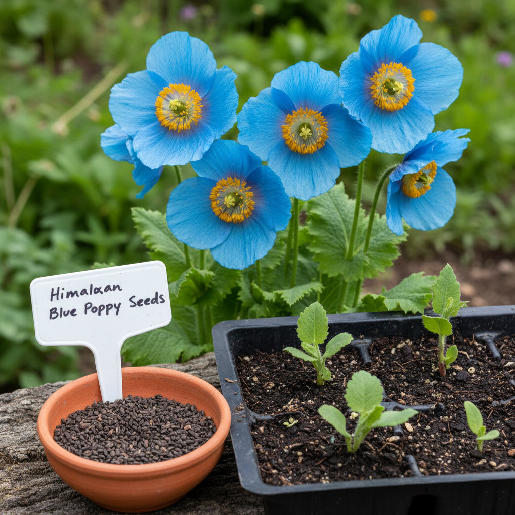 Himalayan Blue Poppy Seeds (Meconopsis betonicifolia) – Exotic Vivid Blue Perennial Flowers