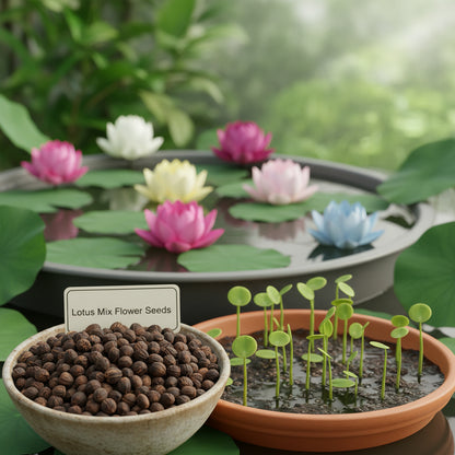 Lotus Mix Flower Seeds – All Mixed Colors Sacred Aquatic Blooms