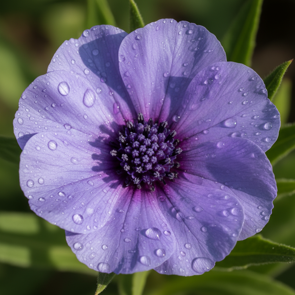 unique-lavender-blue-hydrangea-blooms-with-dark-purple-center