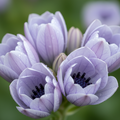 Unique Lavender-Blue Hydrangea – Blooms with Dark Purple Center