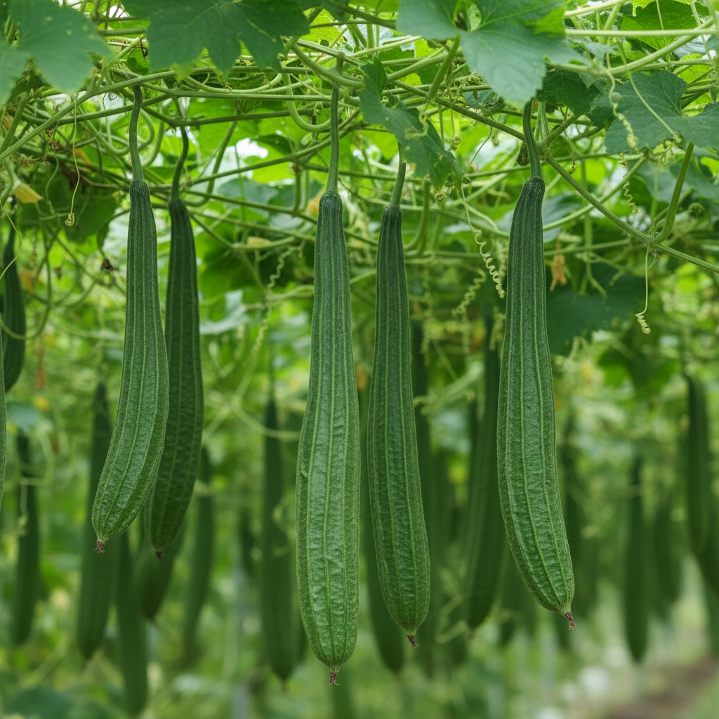 Luffa Acutangula Seeds (Ridge Gourd) – Premium Vegetable Seeds for Home Gardening
