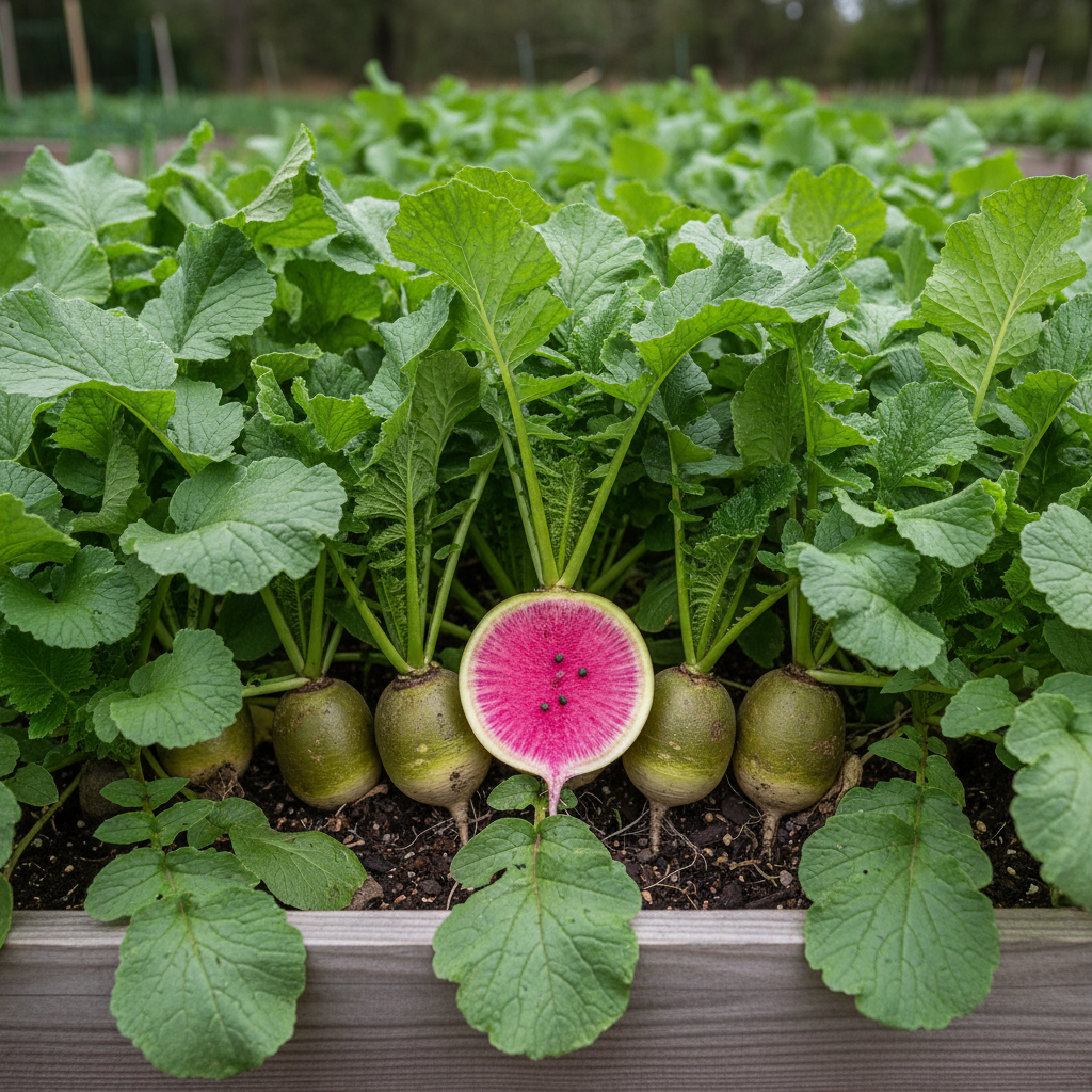 Watermelon Radish Seeds – Heirloom Non-GMO Radish Seeds for Home Gardening