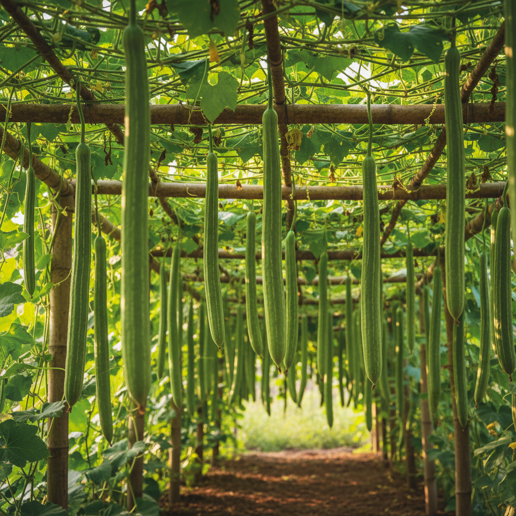 Buag Ngu Naga Snake (Serpent) Gourd Seeds – Exotic Long Green Gourd Vegetable (100 Seeds)