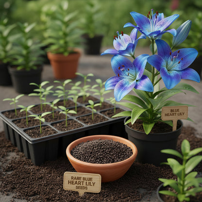 Rare Exotic Blue Heart Lily Seeds – Unique Perennial Garden Flower