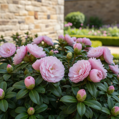Soft Pink Ruffled Hydrangea – Compact Evergreen Shrub