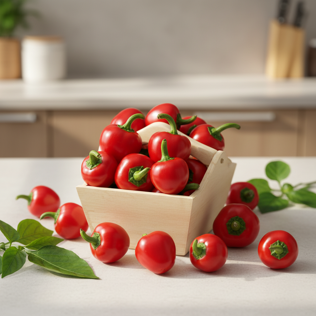 Red Cherry Sweet Pepper Seeds – Organic, High Yield, Flavorful Capsicum for Home Gardens