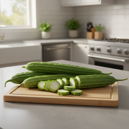 Luffa Acutangula Seeds (Ridge Gourd) – Premium Vegetable Seeds for Home Gardening