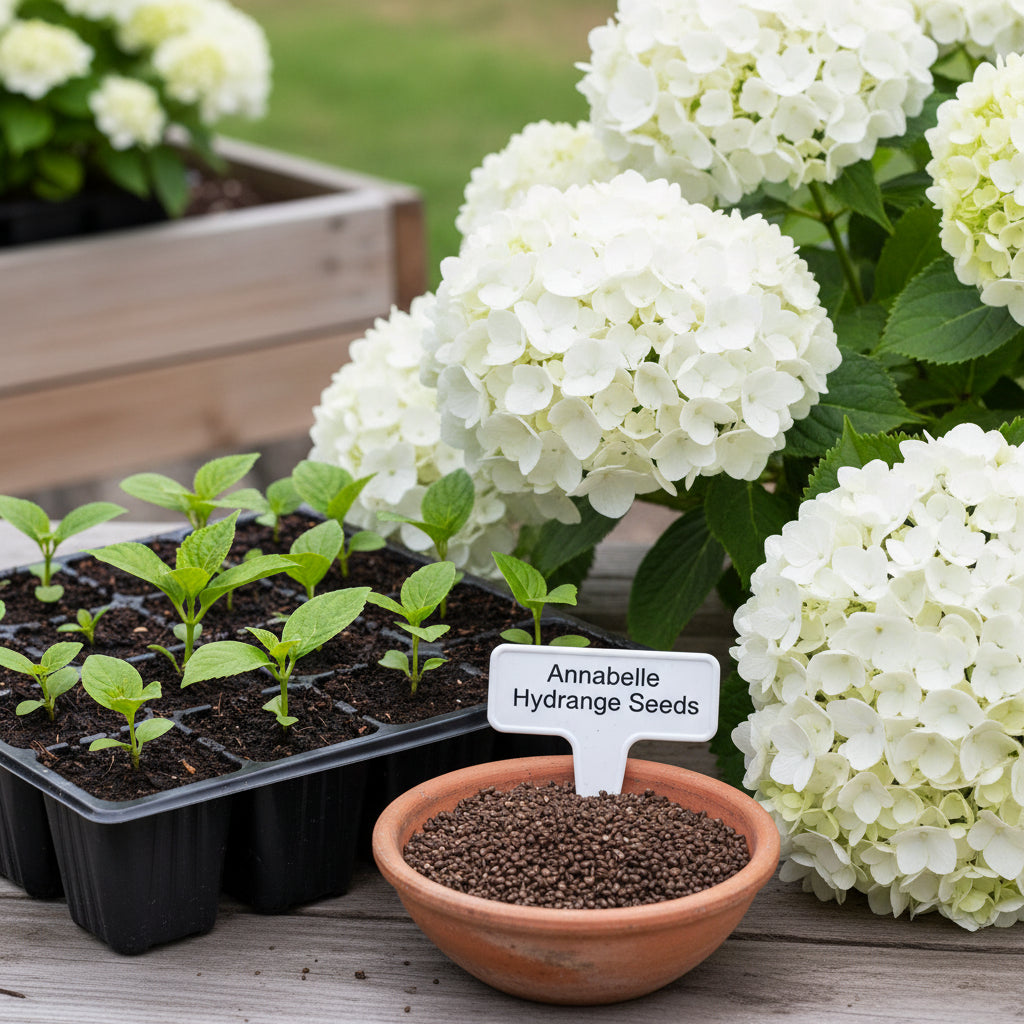 Hydrangea Annabelle Flower Seeds – Showy White Blooms Easy to Grow