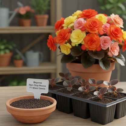 Begonia Tuberous Non-Stop Mocca F1 Mixed Flower Seeds