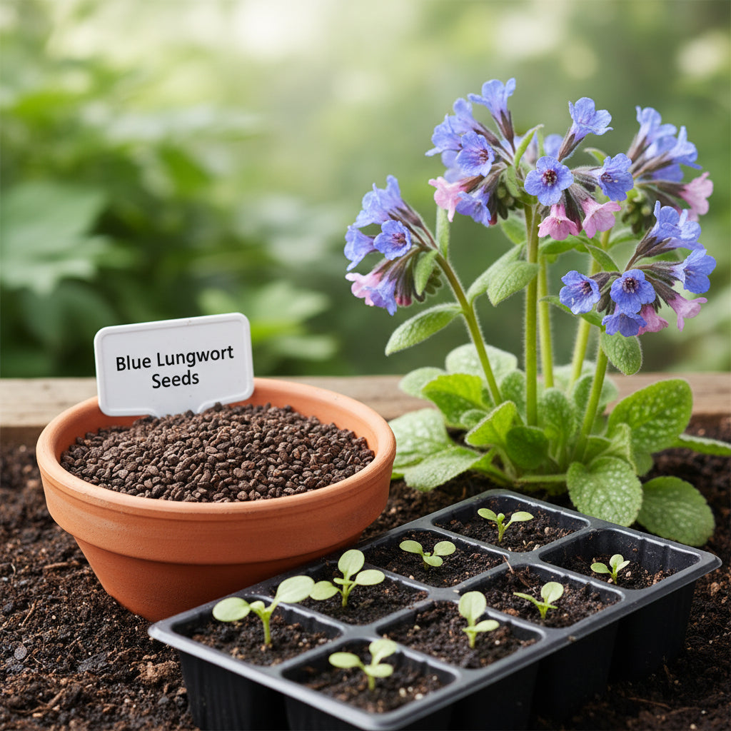 Blue Pulmonaria (Lungwort) Flower Seeds for Planting