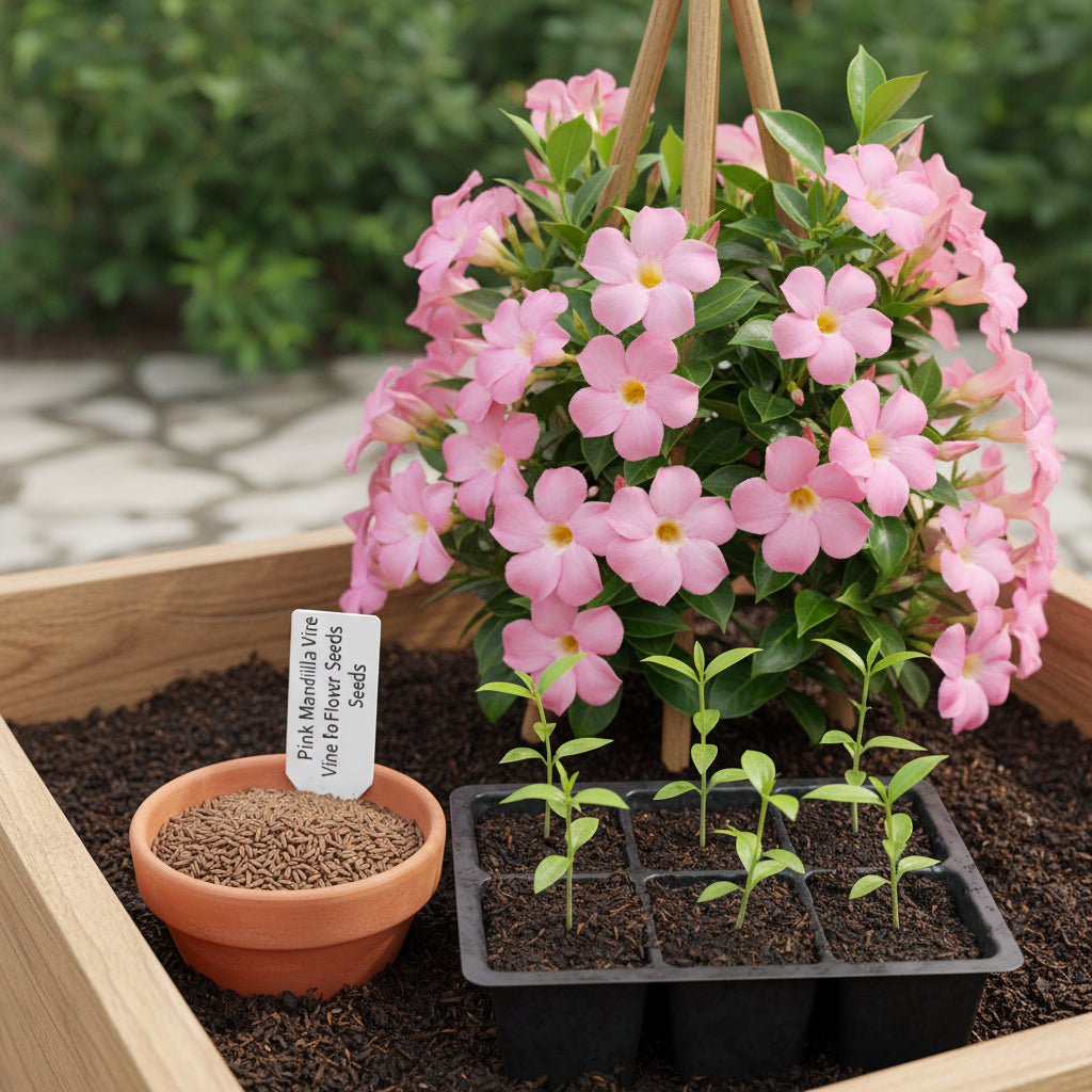 Pink Mandevilla Vine Flower Seeds for Planting