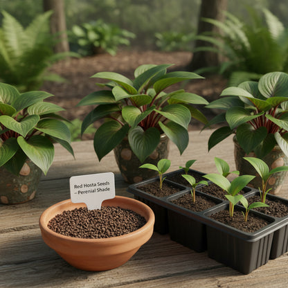Red Hosta Seeds – Shade Loving Ornamental Perennial Plant