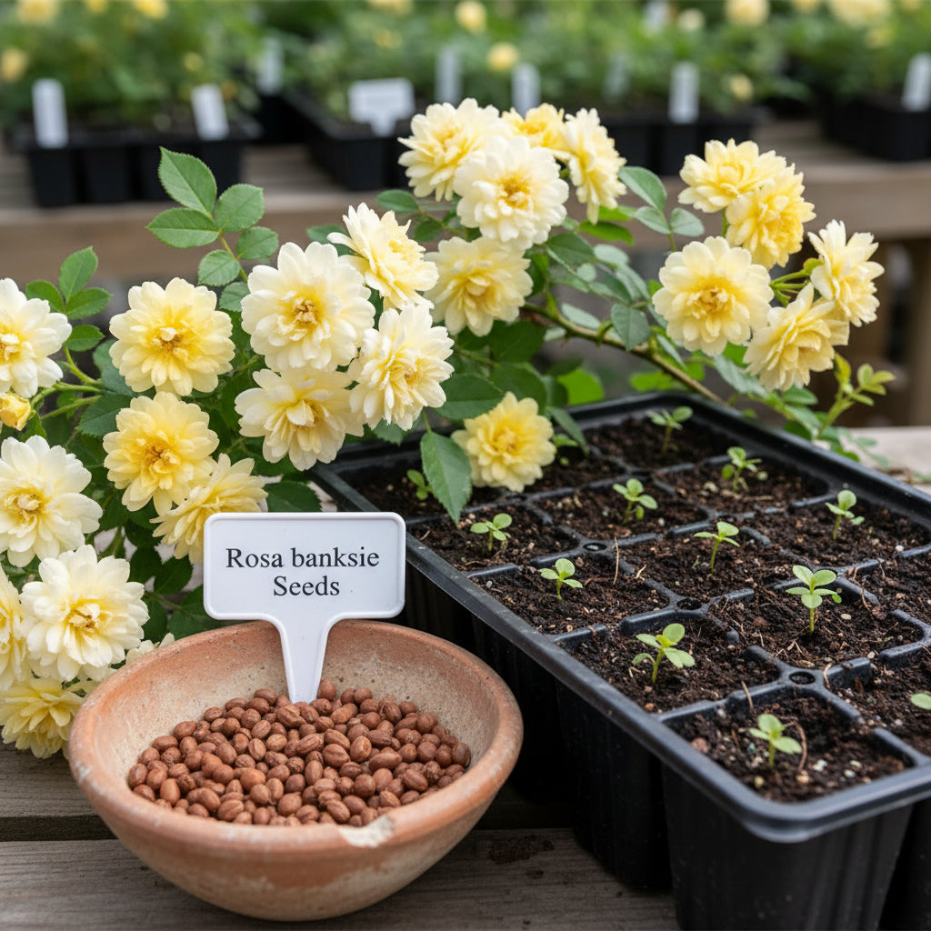 Rosa Banksiae Flower Seeds – Lady Banks Yellow Climbing Rose Seeds