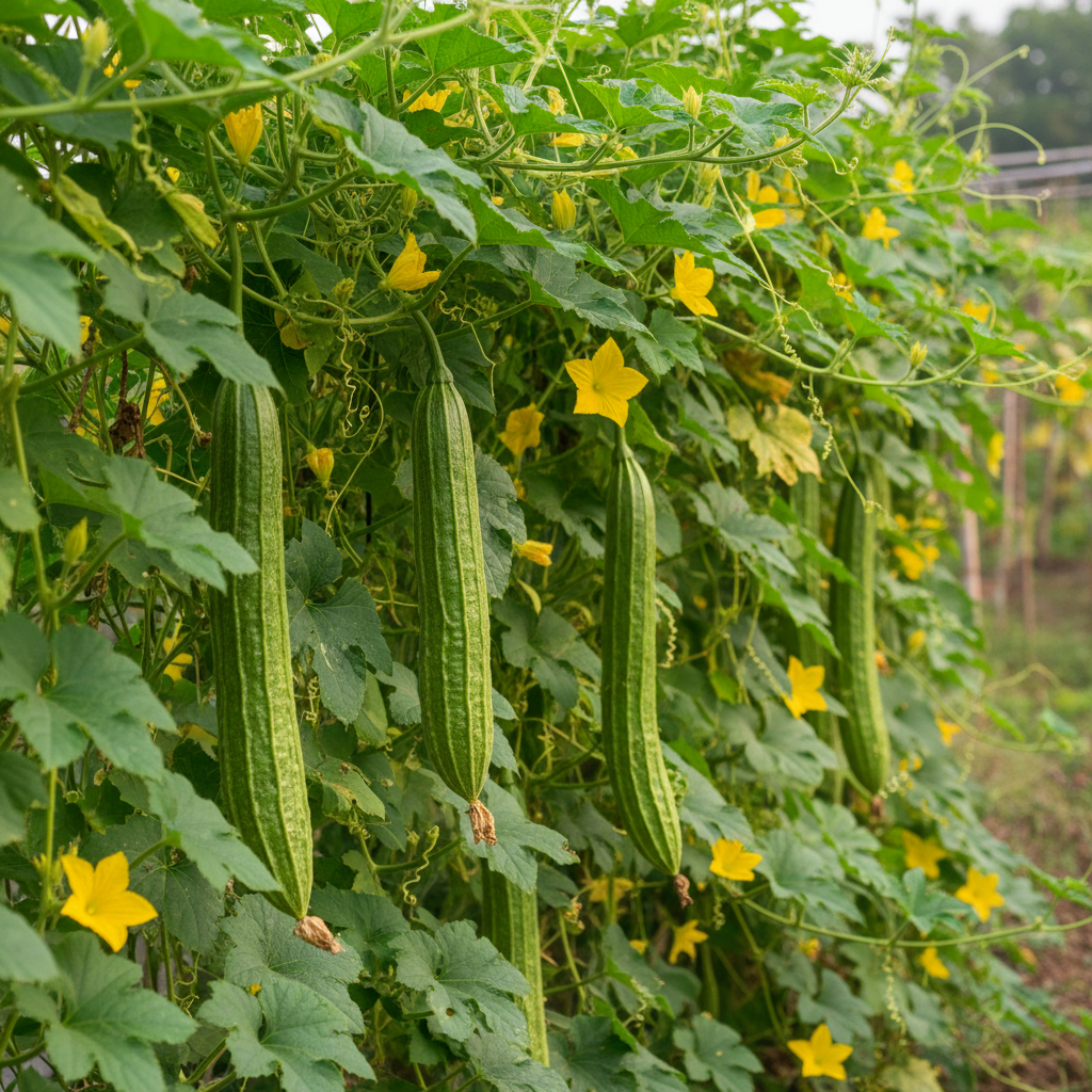 Luffa Acutangula Seeds (Ridge Gourd) – Premium Vegetable Seeds for Home Gardening
