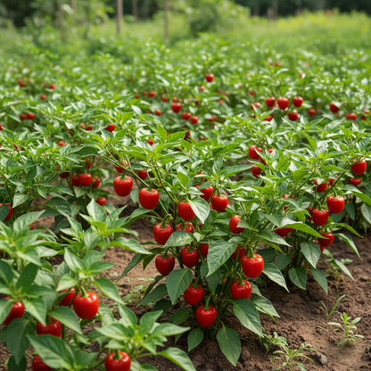 Red Cherry Sweet Pepper Seeds – Organic, High Yield, Flavorful Capsicum for Home Gardens
