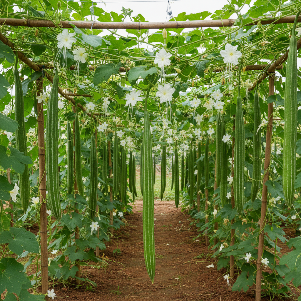 Buag Ngu Naga Snake (Serpent) Gourd Seeds – Exotic Long Green Gourd Vegetable (100 Seeds)