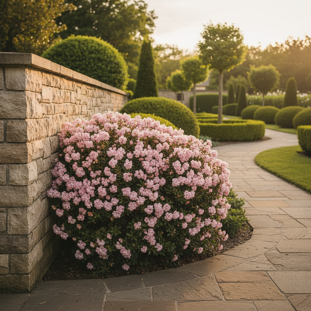 Soft Pink Ruffled Hydrangea – Compact Evergreen Shrub
