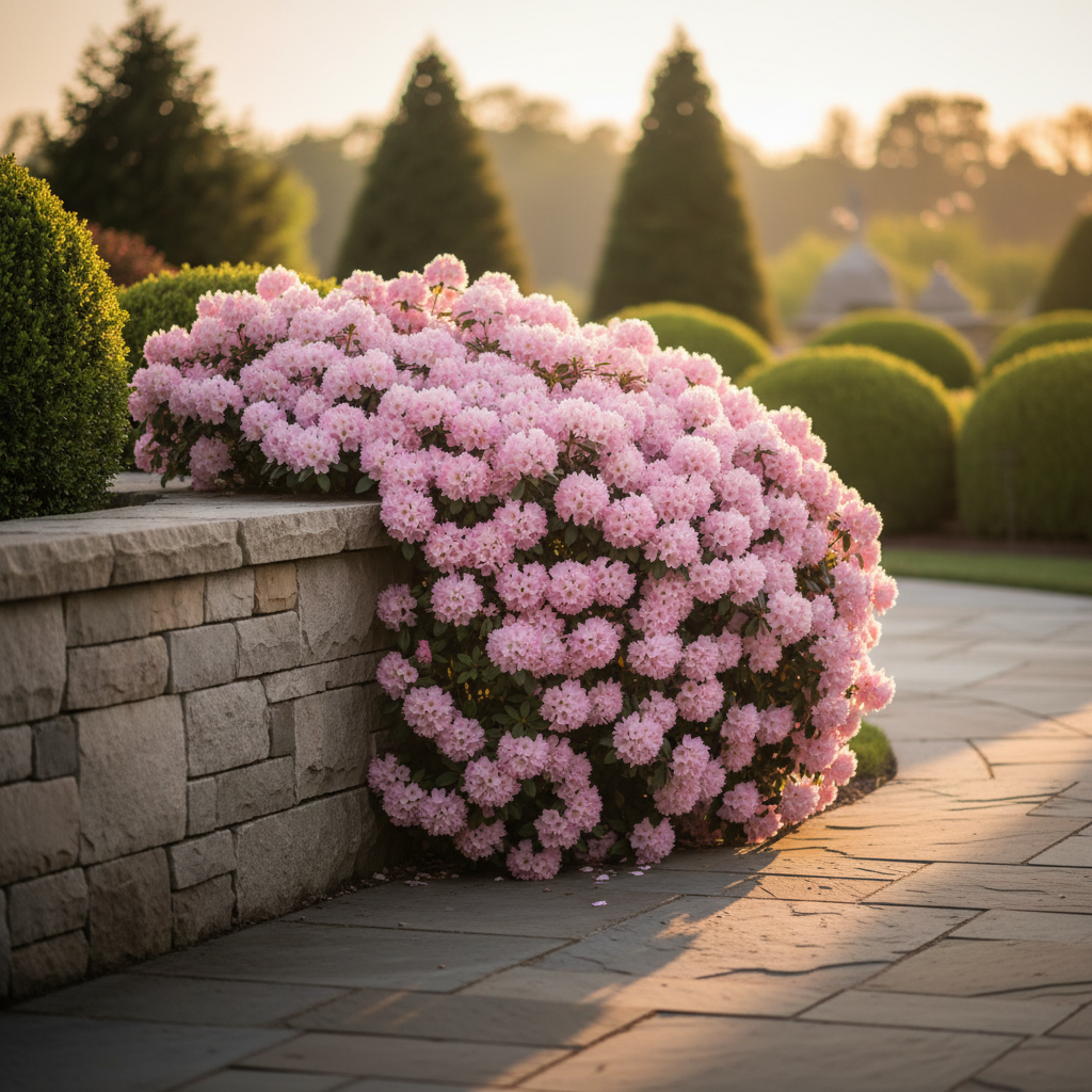 soft-pink-ruffled-hydrangea-compact-evergreen-shrub