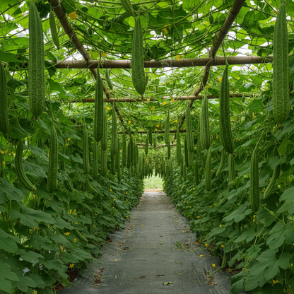Luffa Acutangula Seeds (Ridge Gourd) – Premium Vegetable Seeds for Home Gardening
