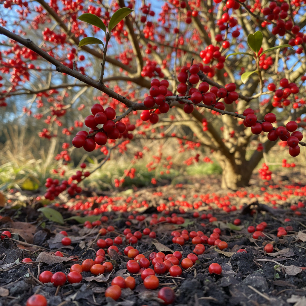 Winterberry Holly Seeds – Ilex verticillata Deciduous Shrub with Vibrant Red Berries